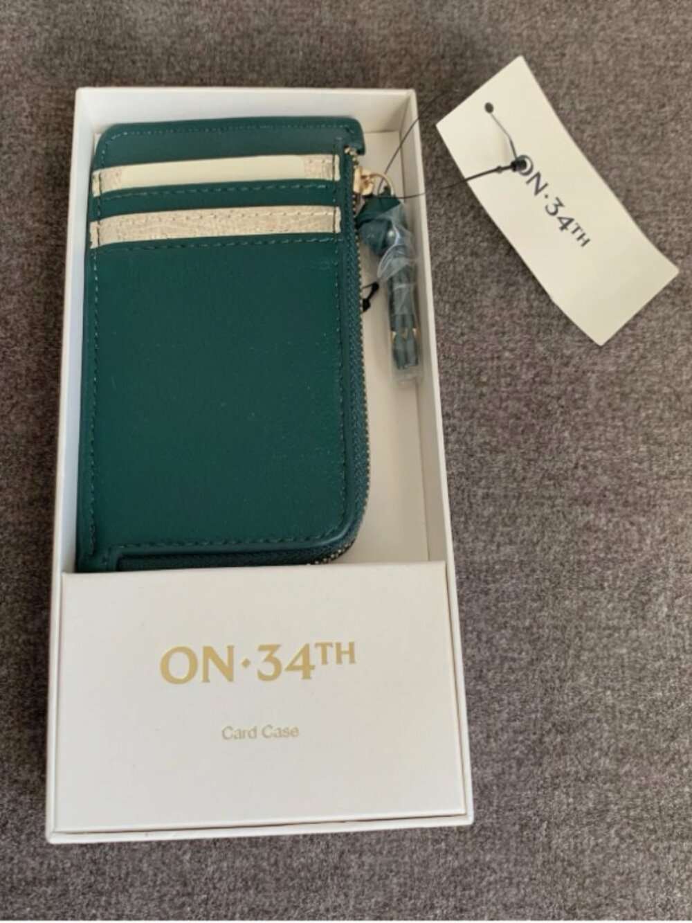 On 34th Ramonah Card Case Wallet Dark Forest Green/Gold